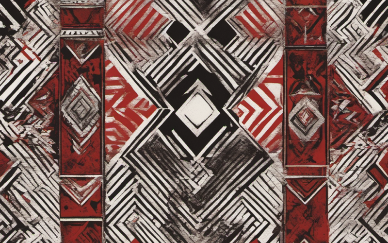 south-american-indigenous-art-graphism-strong--geometric-patterns-lines-red-white-black-amazonide--